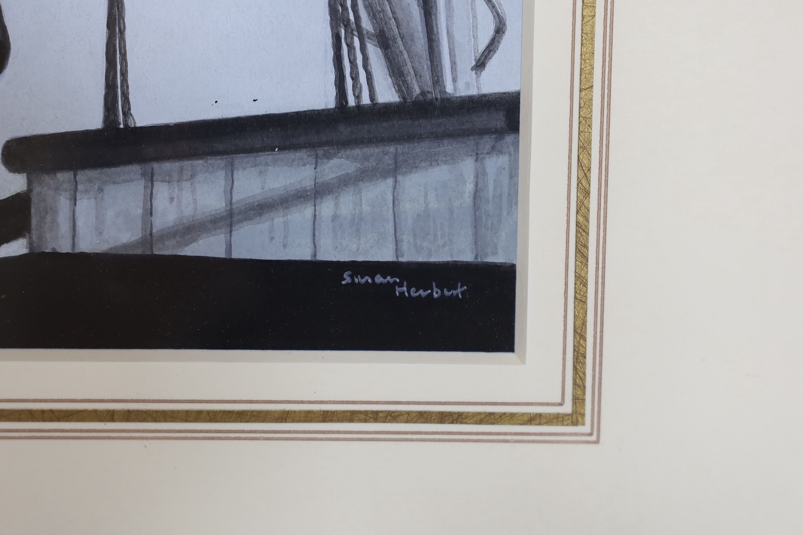 Susan Herbert (1945-2014), bodycolour on tinted paper, Nosferatu, signed, with Chris Beetles 2004 label verso, 14 x 21cm
